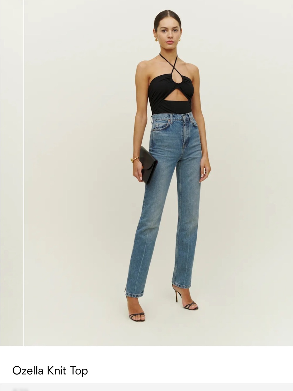 Reformation Ozella Knit top in Black